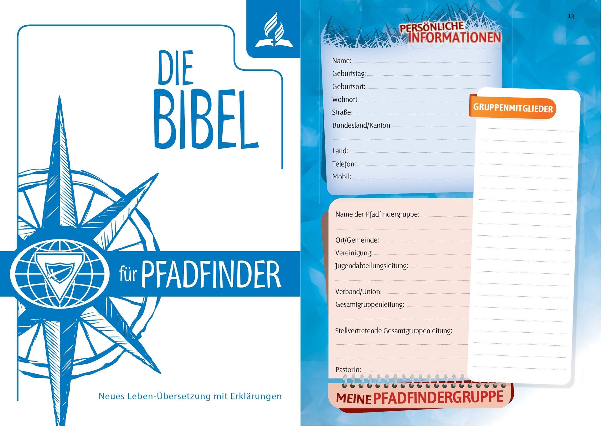 Advent-Verlag GmbH-Bibel, Neues Leben, Pfadfinder, Taschen, blau-gelb_2921799_